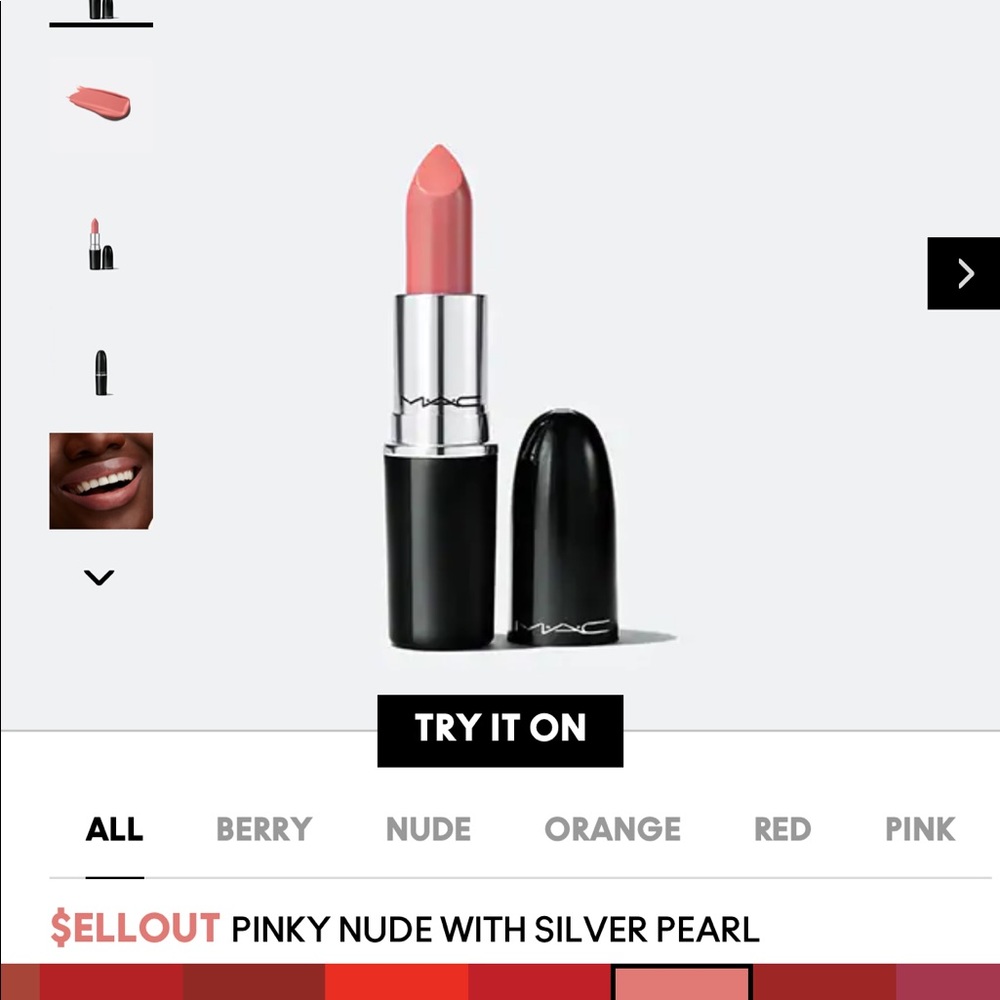 MAC NEW lustre glass lipsticks.
